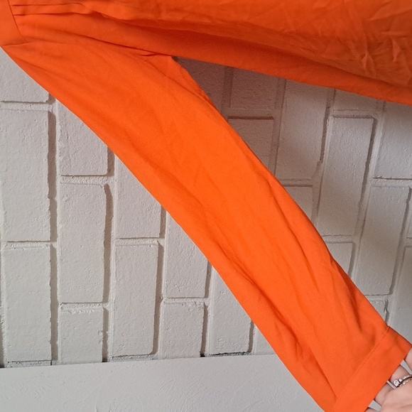 NY Collection Orange Gold Detail Long Sleeve Blouse. Size M NWT - Picture 3 of 9
